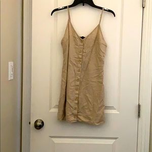 Khaki color button up dress